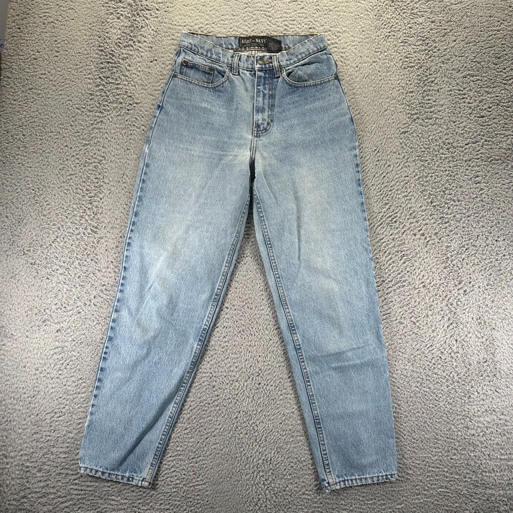 Army Navy Jeans Womens 6 Blue Cotton Denim‎ Tapered Leg Faded Workwear Travel